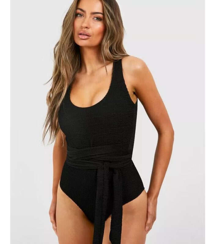 Bikini Swimsuit Set in Black One Piece