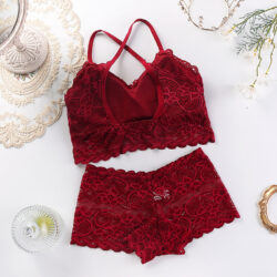 Women's Lingerie Set Bikini In Wide Underwear Bra With Multicolored Lace Detail