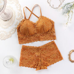 Women's Lingerie Set Bikini In Wide Underwear Bra With Multicolored Lace Detail