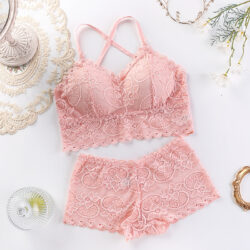 Women's Lingerie Set Bikini In Wide Underwear Bra With Multicolored Lace Detail