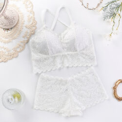 Women's Lingerie Set Bikini In Wide Underwear Bra With Multicolored Lace Detail