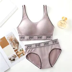 Women's Underwear Set Bikini Three Pieces of Wide Underwear, Boxer and Bra