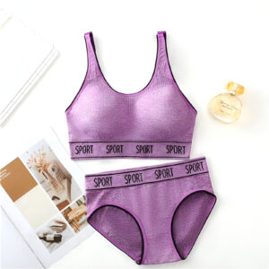 Women's Underwear Set Bikini Three Pieces of Wide Underwear, Boxer and Bra