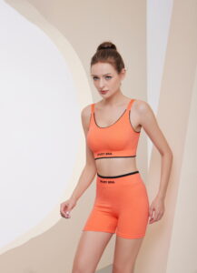 Women's sportswear set of thin bra and trousers in multiple colors