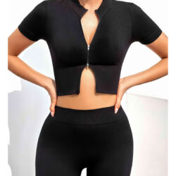 Women's two-piece short sleeve tracksuit in multiple colors