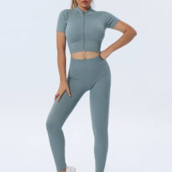 Women's two-piece short sleeve tracksuit in multiple colors