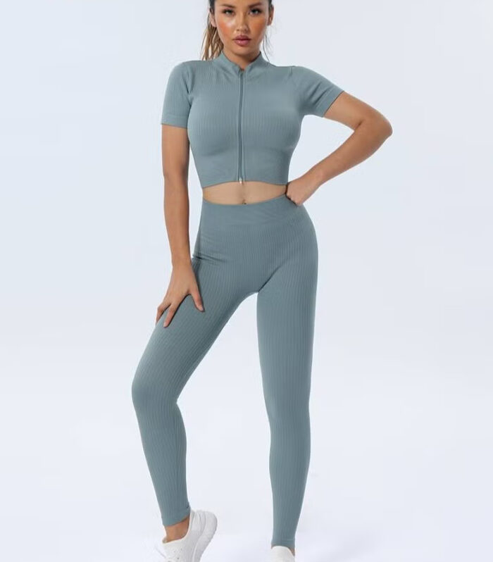 Women's two-piece short sleeve tracksuit in multiple colors