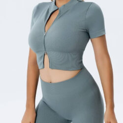 Women's two-piece short sleeve tracksuit in multiple colors
