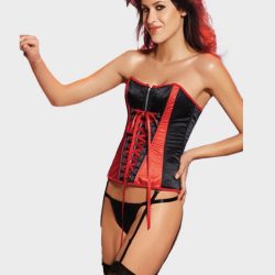 Lingerie Women Corset Corset Two Piece Set in Black and Red