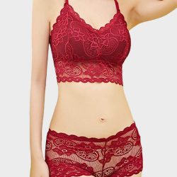 Women's Lingerie Set Bikini In Wide Underwear Bra With Multicolored Lace Detail