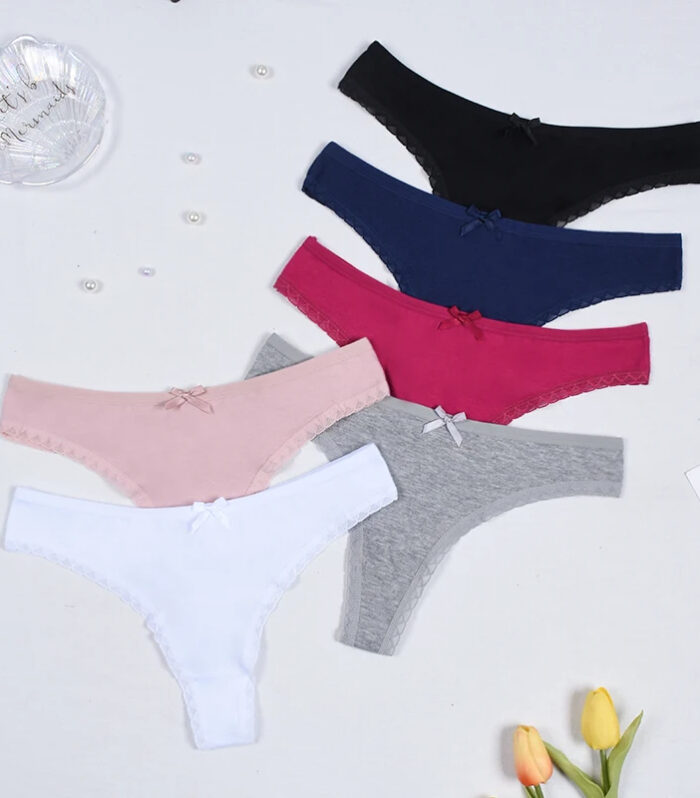 Women's Multi-Color Thin Panty 6-Piece Underwear Set