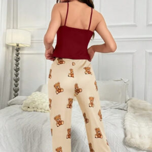 Women's Multicolored Bear Print Sleep Pajama Set